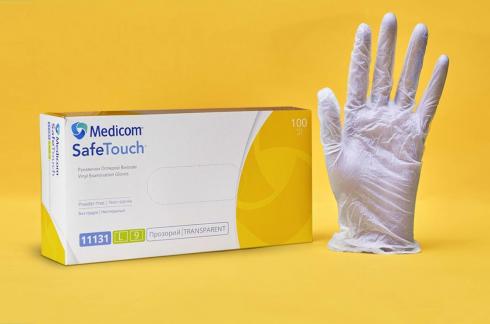 Перчатки Виниловые Medicom SafeTouch Vinyl Без Пудры 3.8 г / Ящик XL