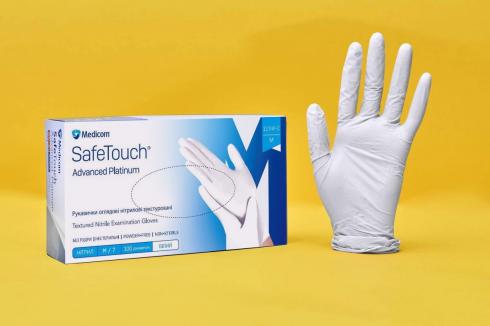 Перчатки Нитриловые Medicom SafeTouch Platinum White Белые Без Пудры 3.6 г  / Ящик S