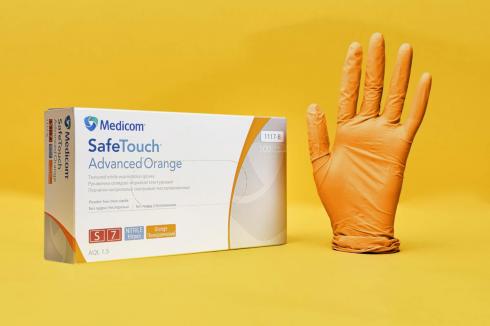 Перчатки Нитриловые Medicom SafeTouch Advanced Orange Без Пудры Оранжовые 5 г / Ящик