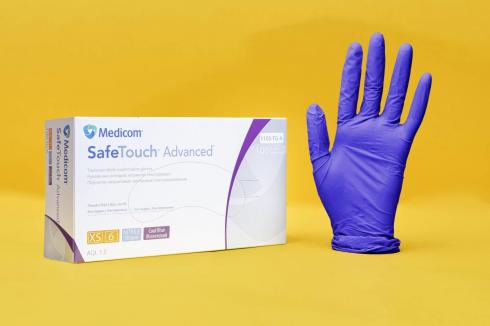 Перчатки Нитриловые Medicom SafeTouch Advanced Cool Blue Без пудры Фиолетовие 3.5 г / Ящик M