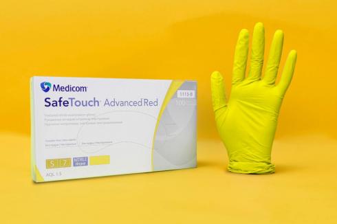 Перчатки Нитриловые Medicom SafeTouch Advanced Yelloy Без пудры Жолтые 3.8 г / Ящик