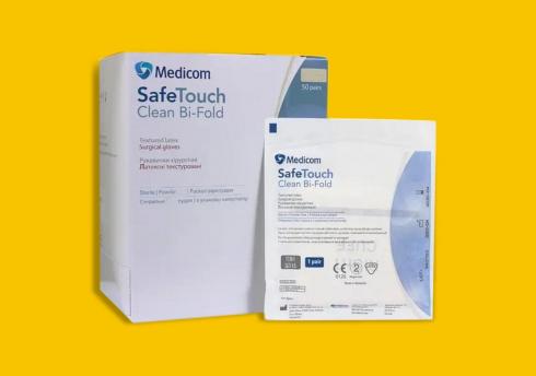 Перчатки Xирургические Medicom SafeTouch Clean Bi-Fold, Cтерильные с Пудрой / Ящик