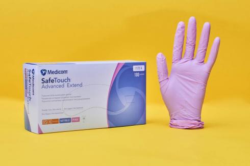 Перчатки Нитриловые Medicom SafeTouch Extend Pink Без Пудры Розовые 3.8 г / Ящик M