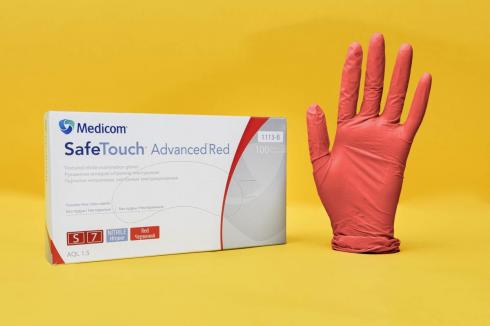 Перчатки Нитриловые Medicom SafeTouch Premium Red Без пудры Красные 4.2 г / Ящик S
